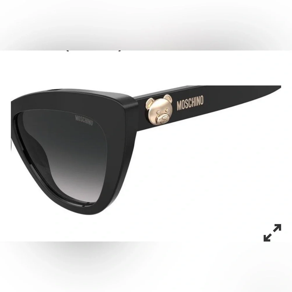 Moschino Teddy Bear Collection MOS122S Black Cat-Eye Sunglasses NIC